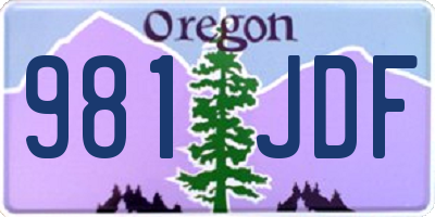 OR license plate 981JDF