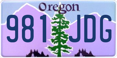 OR license plate 981JDG