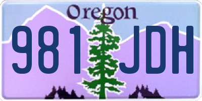 OR license plate 981JDH