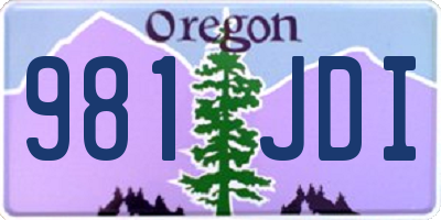 OR license plate 981JDI