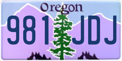 OR license plate 981JDJ