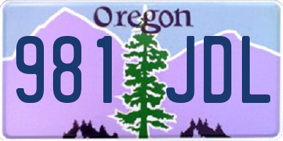 OR license plate 981JDL