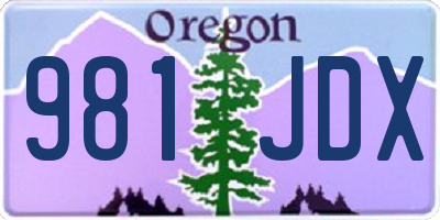 OR license plate 981JDX