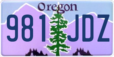 OR license plate 981JDZ