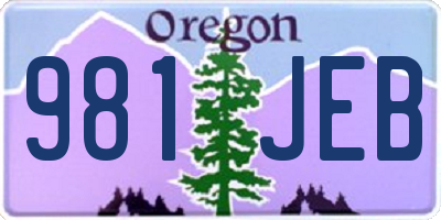 OR license plate 981JEB