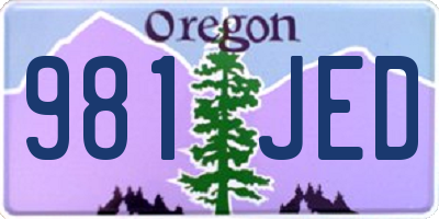 OR license plate 981JED