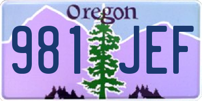 OR license plate 981JEF