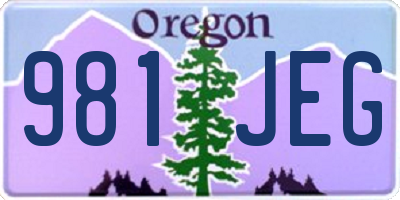 OR license plate 981JEG