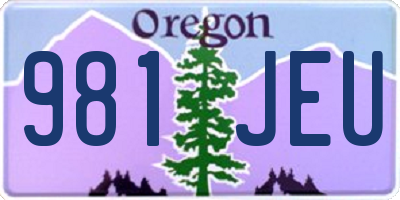 OR license plate 981JEU