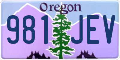 OR license plate 981JEV