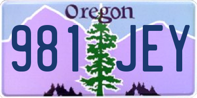 OR license plate 981JEY