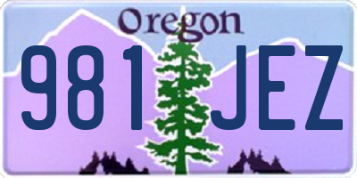 OR license plate 981JEZ