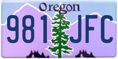 OR license plate 981JFC