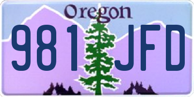 OR license plate 981JFD