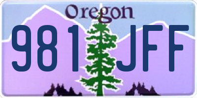 OR license plate 981JFF