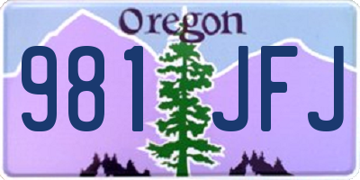 OR license plate 981JFJ