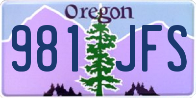 OR license plate 981JFS