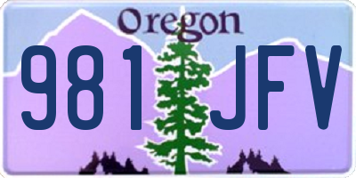 OR license plate 981JFV