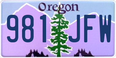 OR license plate 981JFW