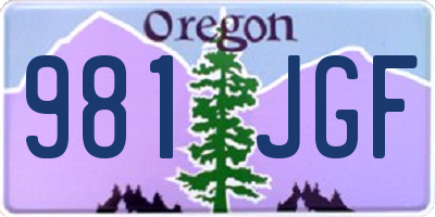 OR license plate 981JGF