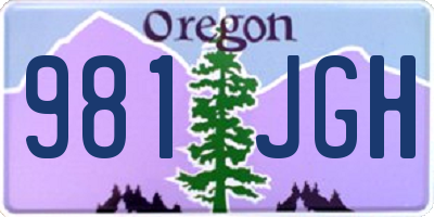 OR license plate 981JGH