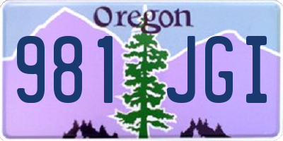 OR license plate 981JGI