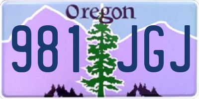 OR license plate 981JGJ