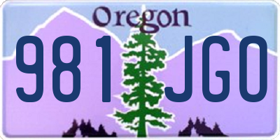 OR license plate 981JGO