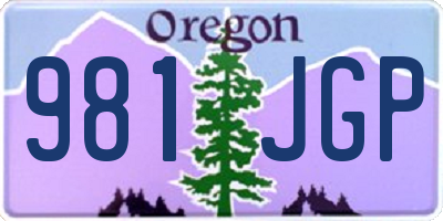 OR license plate 981JGP