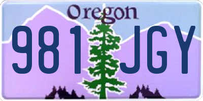 OR license plate 981JGY