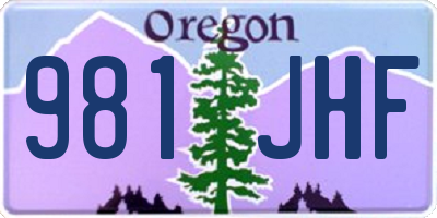 OR license plate 981JHF