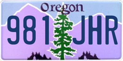 OR license plate 981JHR