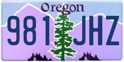 OR license plate 981JHZ