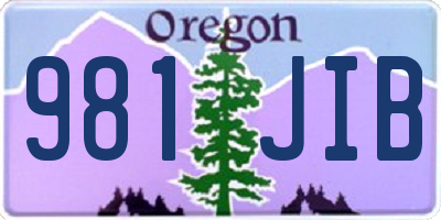 OR license plate 981JIB