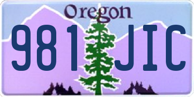 OR license plate 981JIC