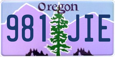 OR license plate 981JIE