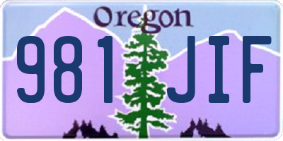 OR license plate 981JIF