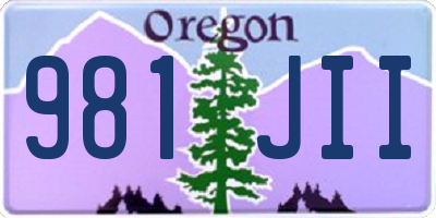 OR license plate 981JII
