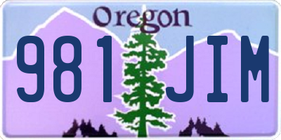 OR license plate 981JIM