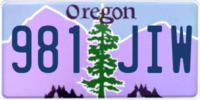 OR license plate 981JIW