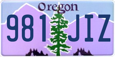 OR license plate 981JIZ