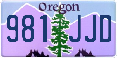 OR license plate 981JJD