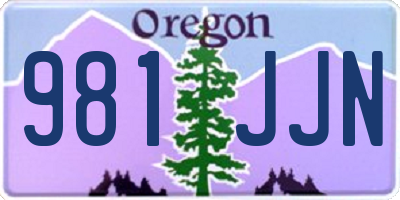 OR license plate 981JJN