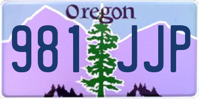 OR license plate 981JJP