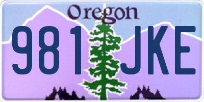 OR license plate 981JKE