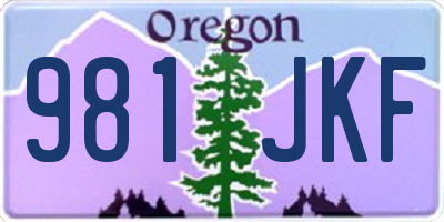 OR license plate 981JKF