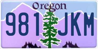 OR license plate 981JKM