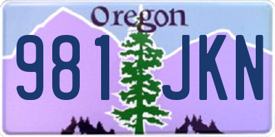 OR license plate 981JKN