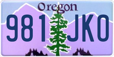 OR license plate 981JKO