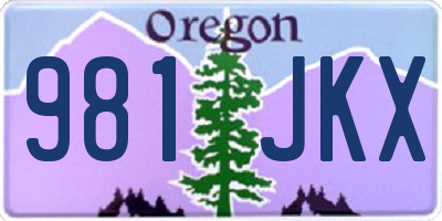 OR license plate 981JKX